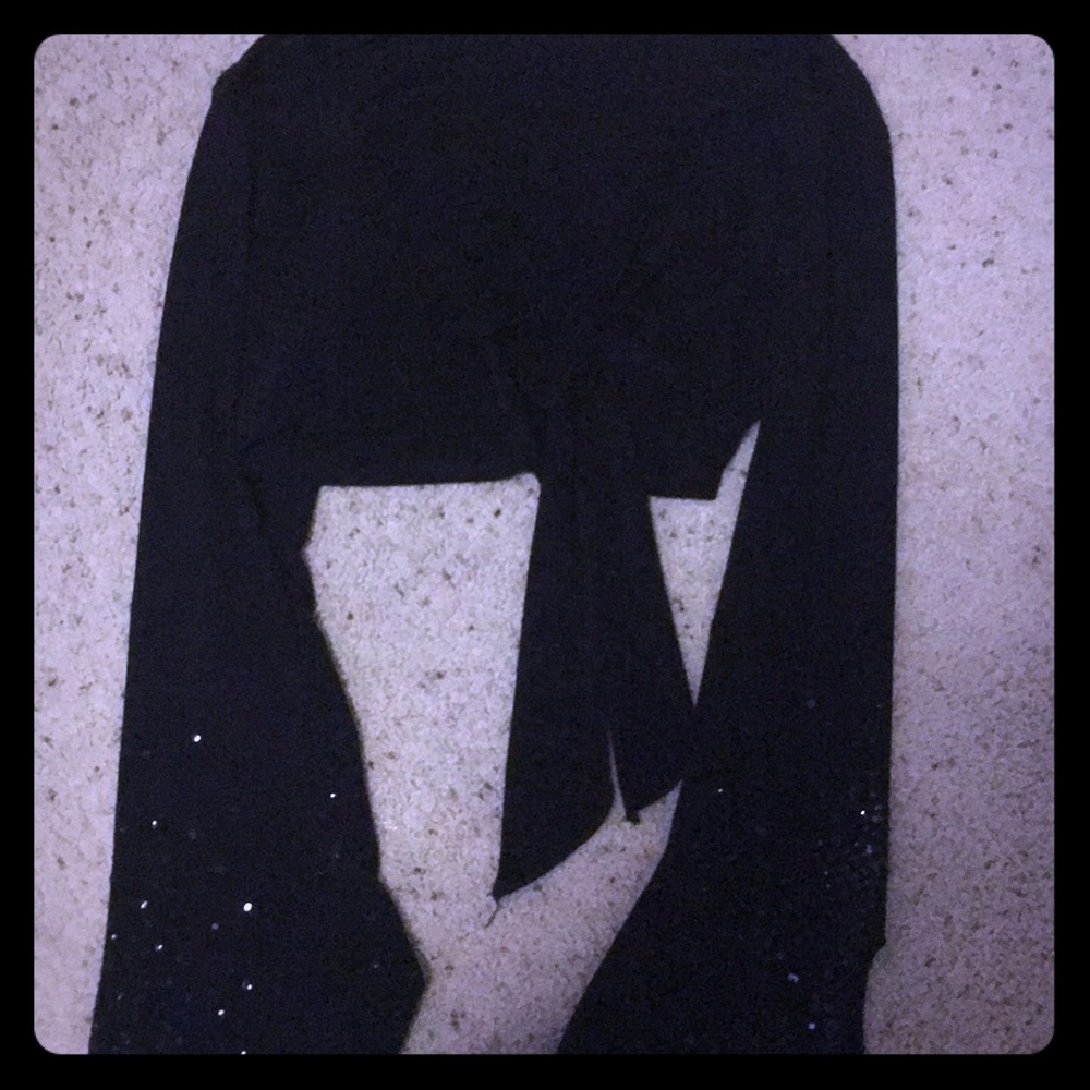 Sequin Sleeve Dress sweater Tie